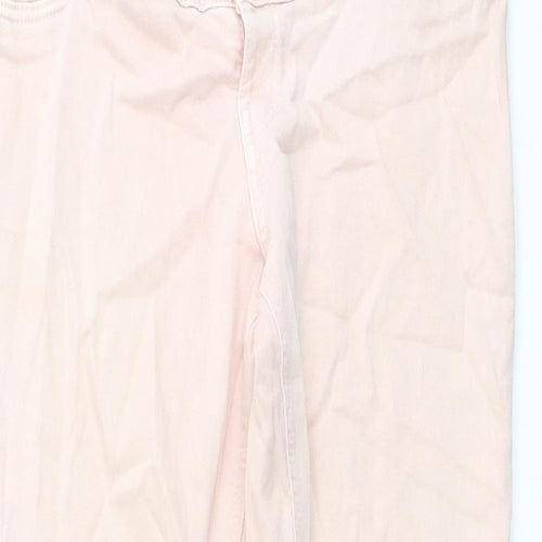 H&M Womens Pink Cotton Straight Jeans Size M L27 in Regular Button
