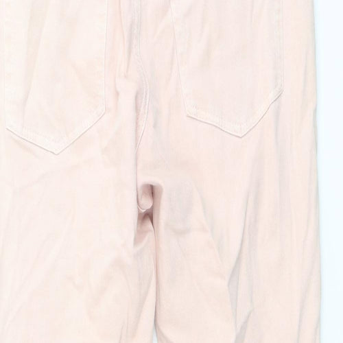 H&M Womens Pink Cotton Straight Jeans Size M L27 in Regular Button
