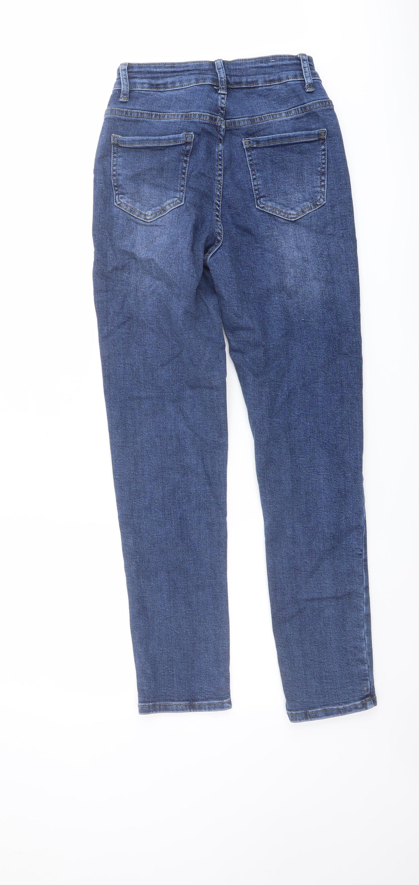 Miss Bon Womens Blue Cotton Mom Jeans Size 6 L27 in Regular Button