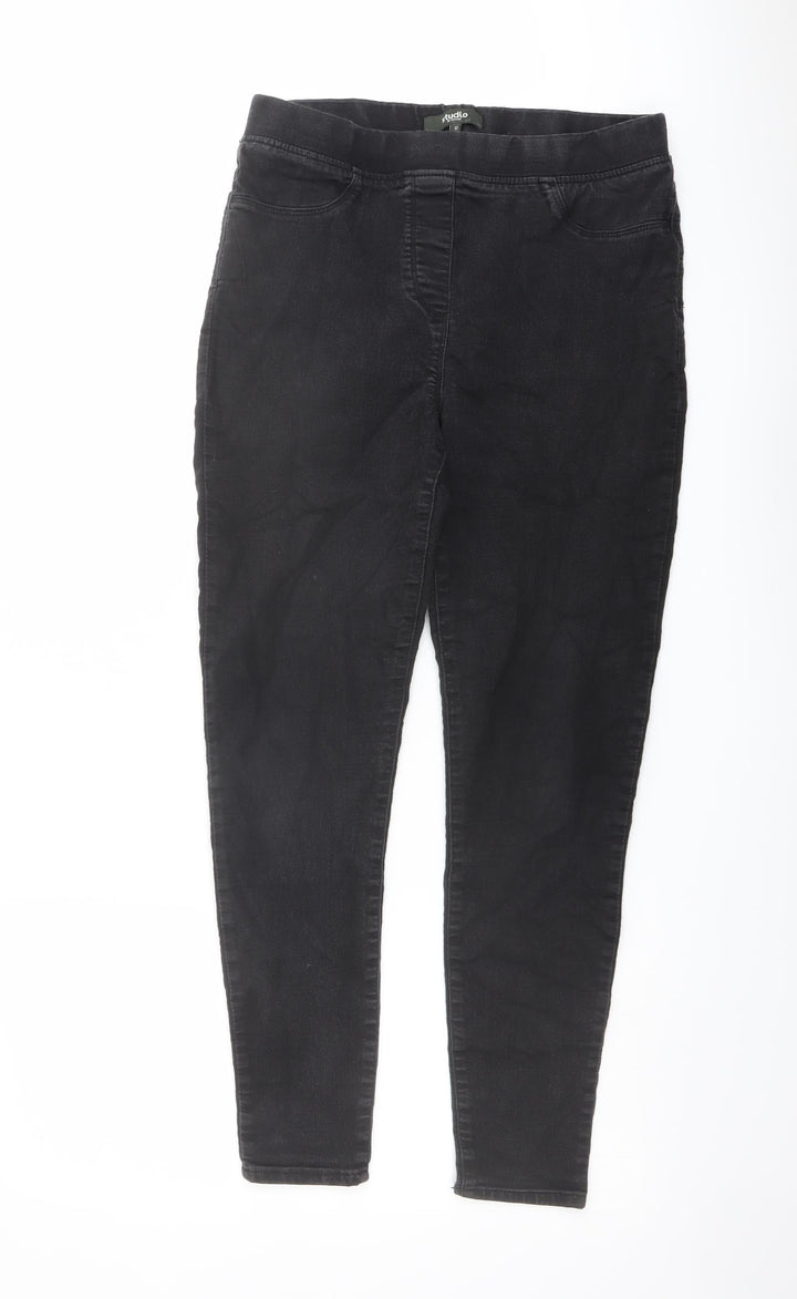 Studio Womens Black Cotton Skinny Jeans Size 12 L27 in Regular