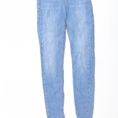 Topshop Womens Blue Cotton Skinny Jeans Size 25 in L27 in Regular Button