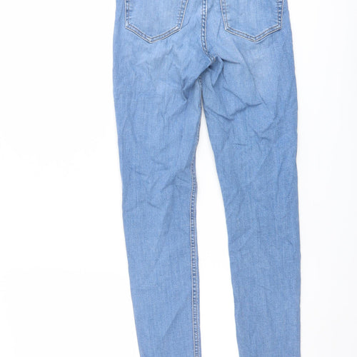 Topshop Womens Blue Cotton Skinny Jeans Size 25 in L27 in Regular Button