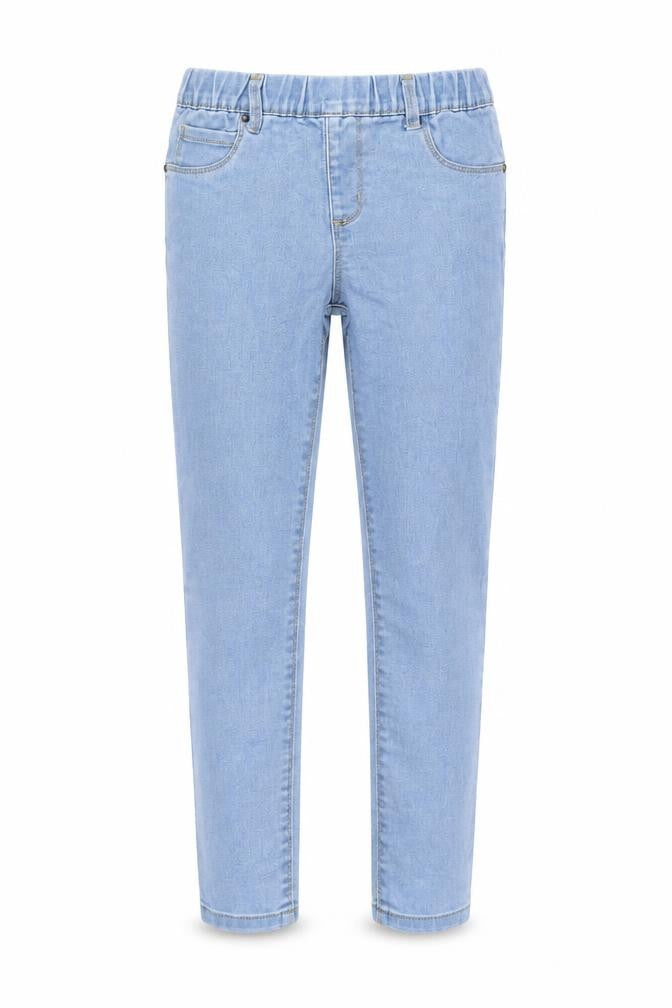 Denim & Co. Girls Blue Cotton Skinny Jeans Size 8-9 Years Regular Pullover