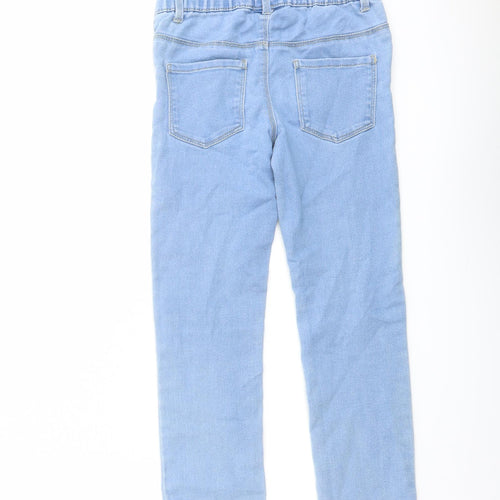 Denim & Co. Girls Blue Cotton Skinny Jeans Size 8-9 Years Regular Pullover