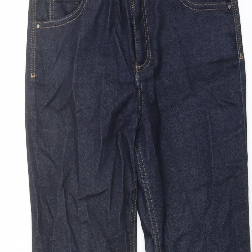 Wallis Womens Blue Cotton Straight Jeans Size 10 L28 in Regular Button