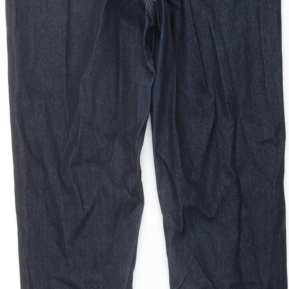 Wallis Womens Blue Cotton Straight Jeans Size 10 L28 in Regular Button