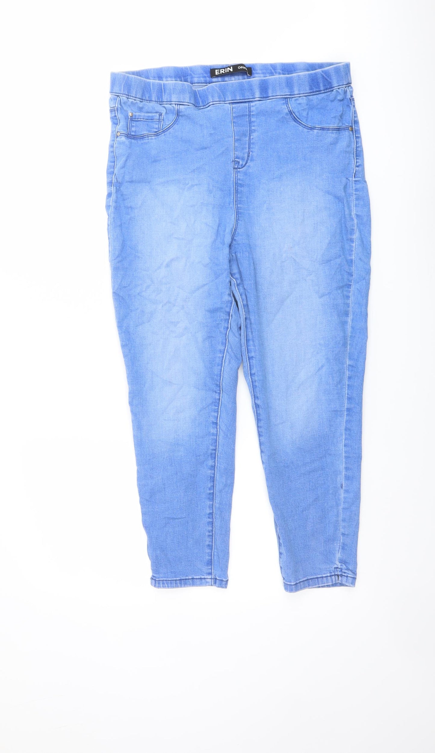 George Womens Blue Cotton Skinny Jeans Size 16 L22 in Regular