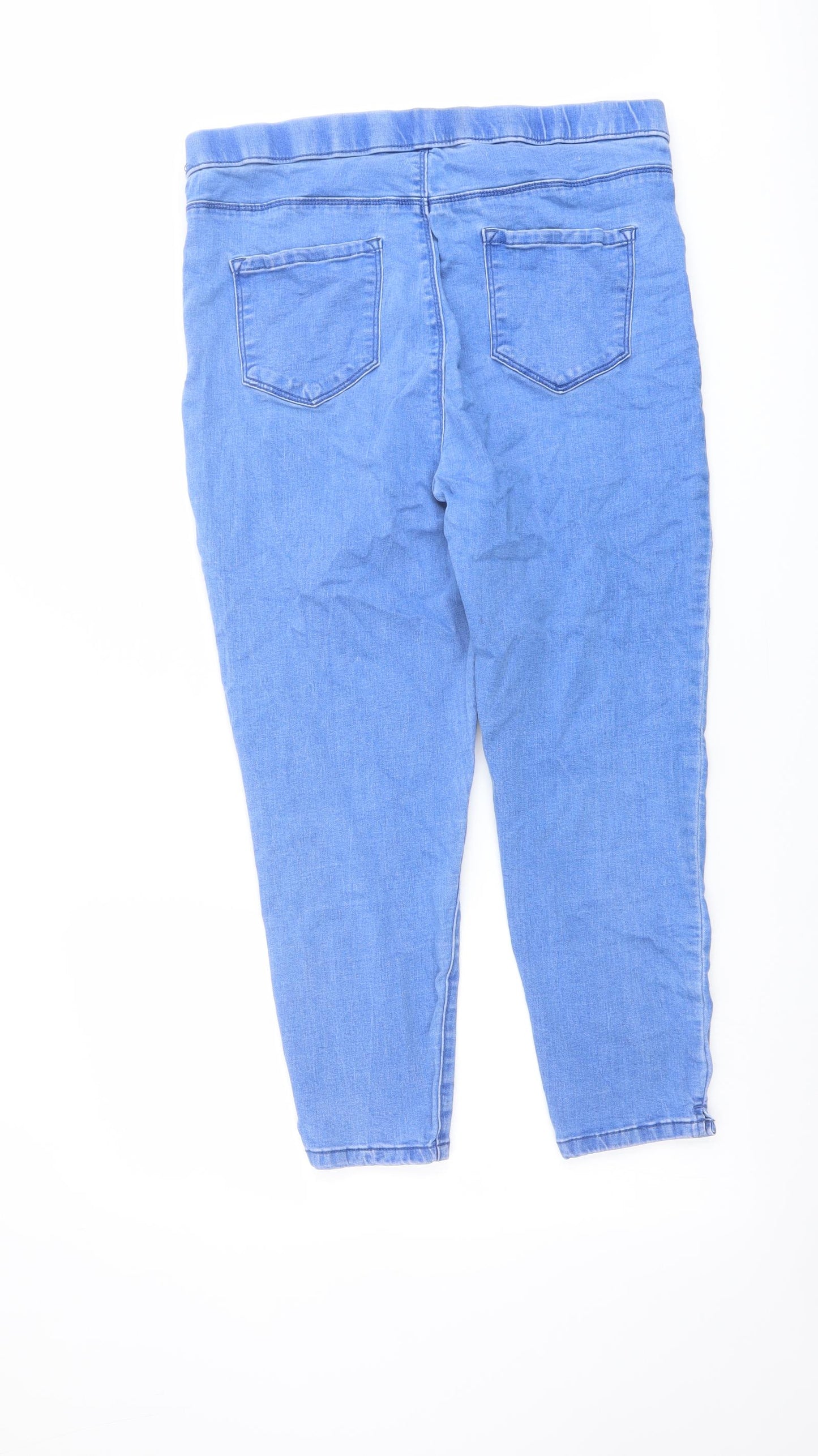 George Womens Blue Cotton Skinny Jeans Size 16 L22 in Regular
