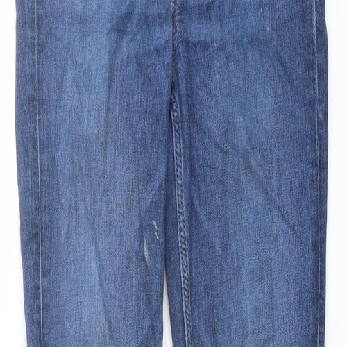 Marks and Spencer Womens Blue Cotton Skinny Jeans Size 8 L28 in Regular Button
