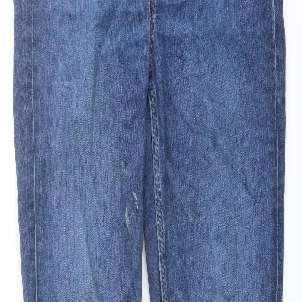 Marks and Spencer Womens Blue Cotton Skinny Jeans Size 8 L28 in Regular Button