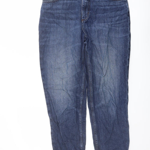 Monki Womens Blue Cotton Mom Jeans Size 31 in L26 in Regular Button - q