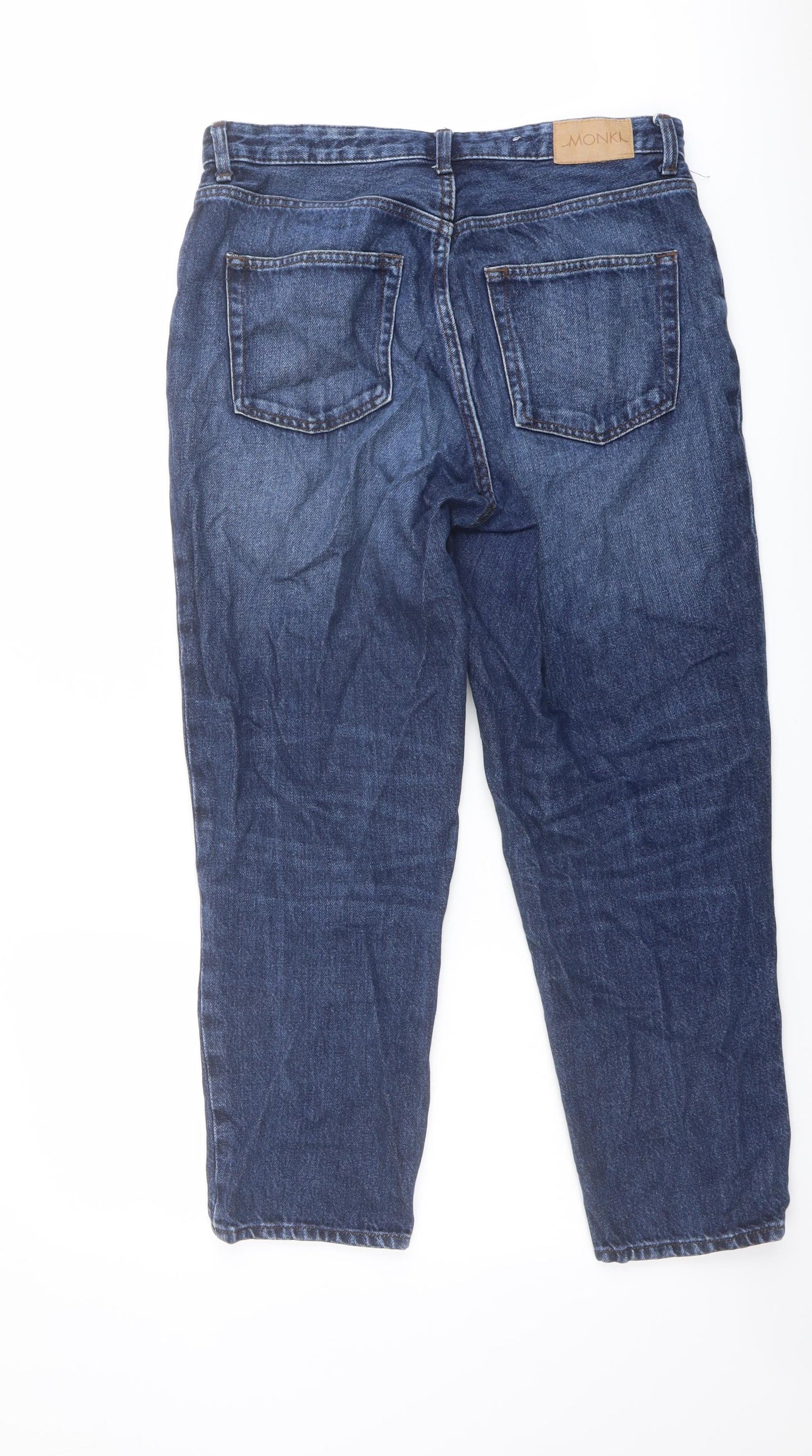 Monki Womens Blue Cotton Mom Jeans Size 31 in L26 in Regular Button - q