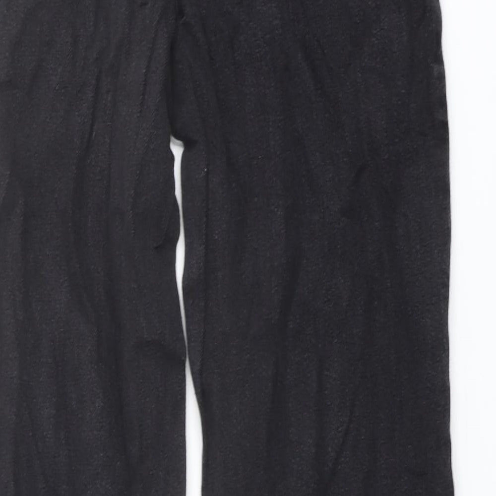 Missguided Womens Grey Cotton Wide-Leg Jeans Size 8 L35 in Regular Button