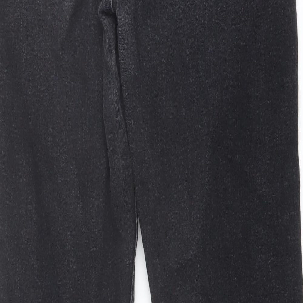 Fat Face Womens Grey Cotton Straight Jeans Size 12 L26 in Regular Button