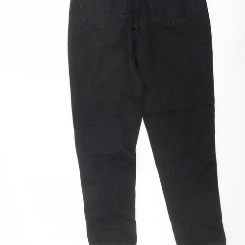 Denim & Co. Womens Black Cotton Mom Jeans Size 8 L27 in Regular Button