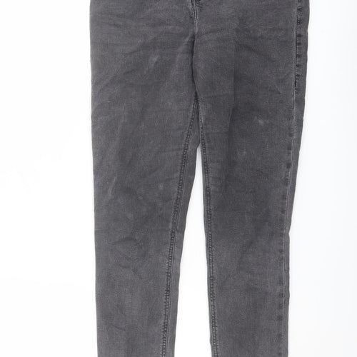Topshop Womens Grey Cotton Skinny Jeans Size 30 in L28 in Regular Button
