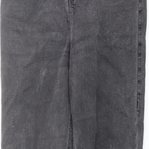 Topshop Womens Grey Cotton Skinny Jeans Size 30 in L28 in Regular Button