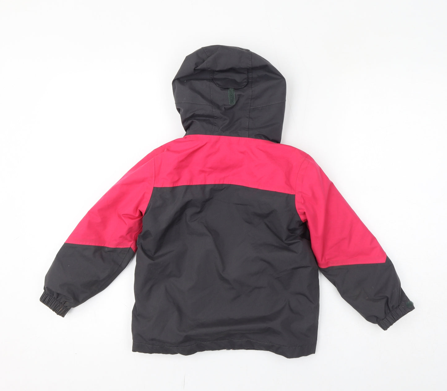 Peter Storm Girls Grey Colourblock Windbreaker Jacket Size 3-4 Years Zip - Hooded Weathergear Logo