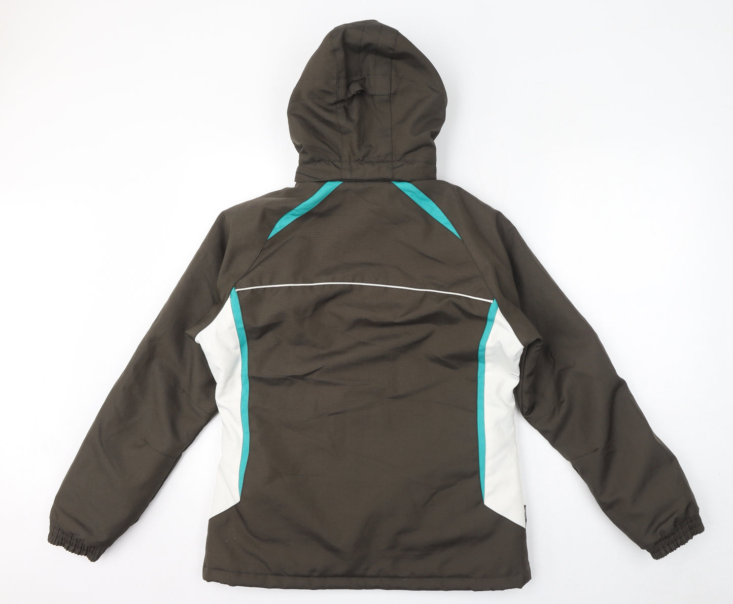 Parallel Womens Green Windbreaker Jacket Size 10 Zip - Hooded Water Resistant