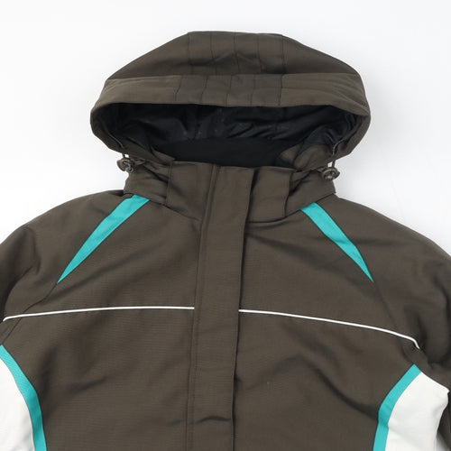 Parallel Womens Green Windbreaker Jacket Size 10 Zip - Hooded Water Resistant