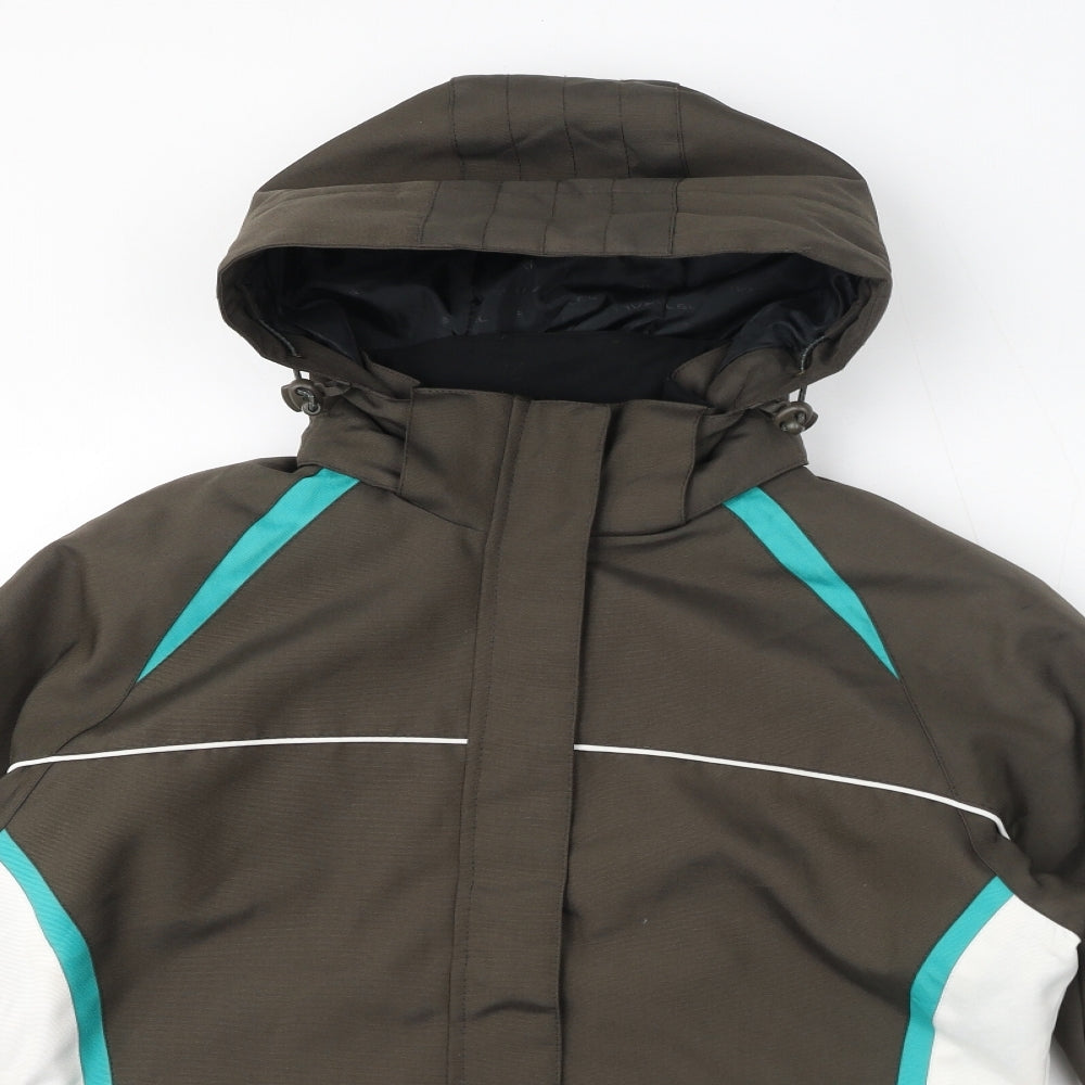 Parallel Womens Green Windbreaker Jacket Size 10 Zip - Hooded Water Resistant