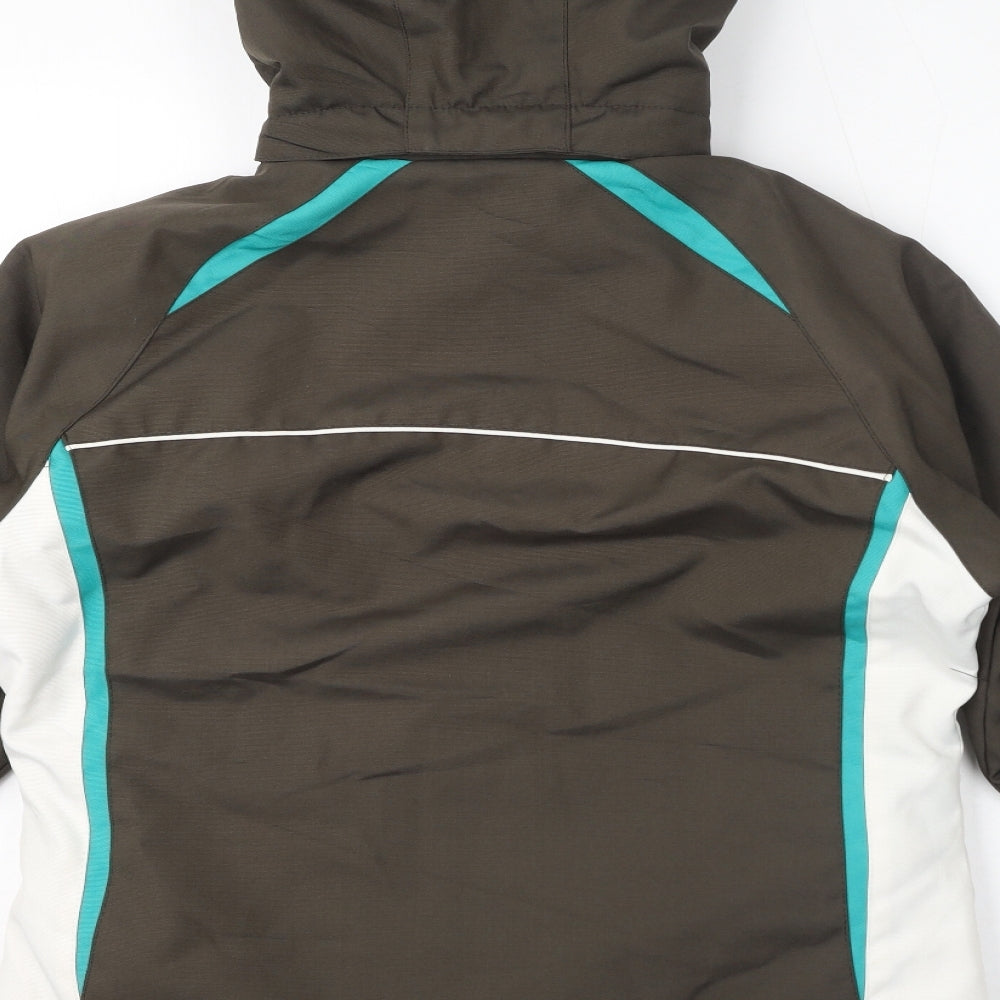 Parallel Womens Green Windbreaker Jacket Size 10 Zip - Hooded Water Resistant