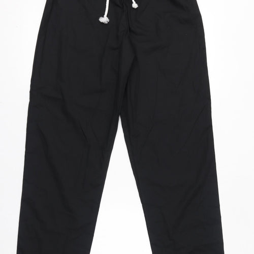 Alexandra Womens Black Polyester Jogger Trousers Size 6 L31 in Regular Drawstring - Adjustable Waist