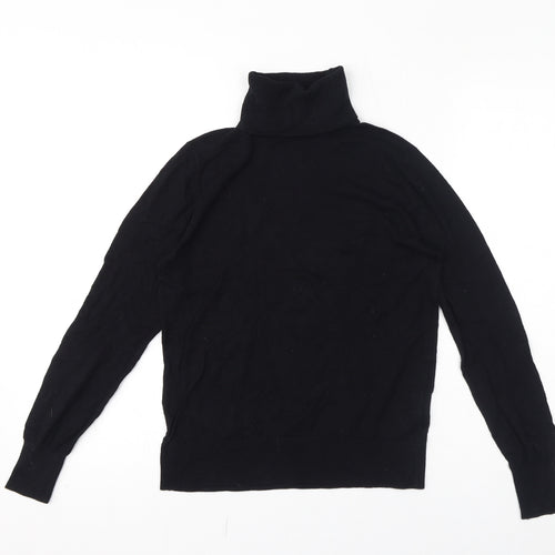Evona Womens Black Roll Neck Viscose Pullover Jumper Size 6