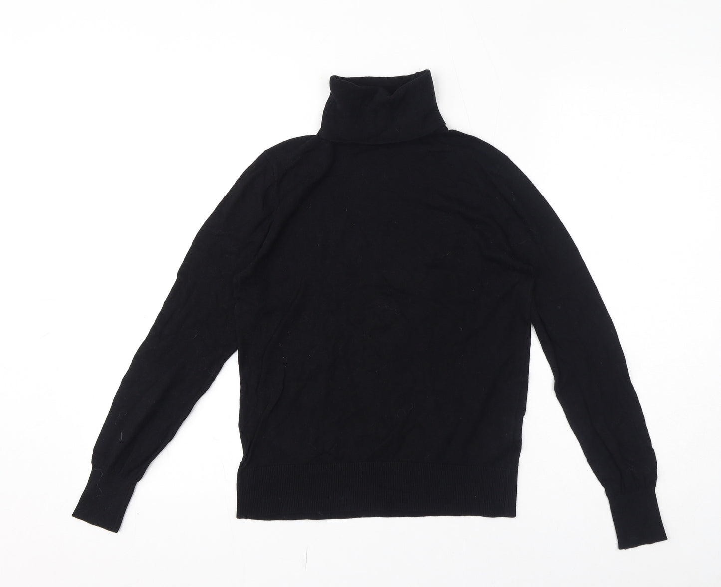 Evona Womens Black Roll Neck Viscose Pullover Jumper Size 6