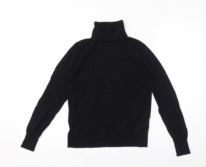 Evona Womens Black Roll Neck Viscose Pullover Jumper Size 6