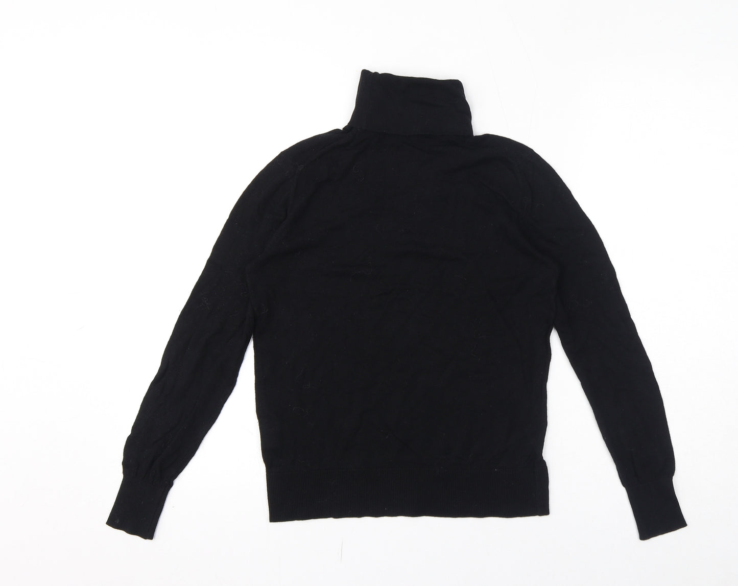 Evona Womens Black Roll Neck Viscose Pullover Jumper Size 6