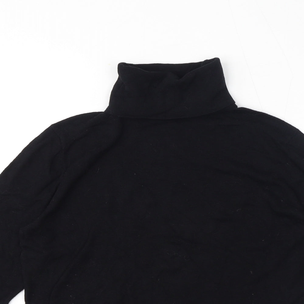 Evona Womens Black Roll Neck Viscose Pullover Jumper Size 6