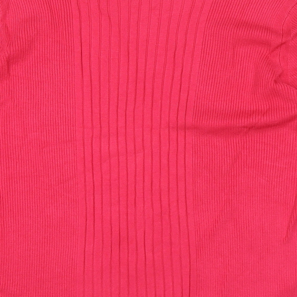 Marks and Spencer Womens Pink Round Neck Polyester Pullover Jumper Size XL