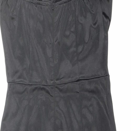 NaaNaa Womens Black Polyester Pencil Dress Size 6 Sweetheart Zip - Flower Detail