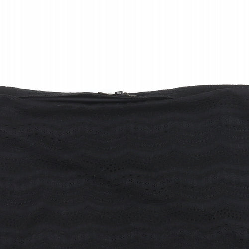 River Island Womens Black Geometric Viscose Mini Skirt Size 16