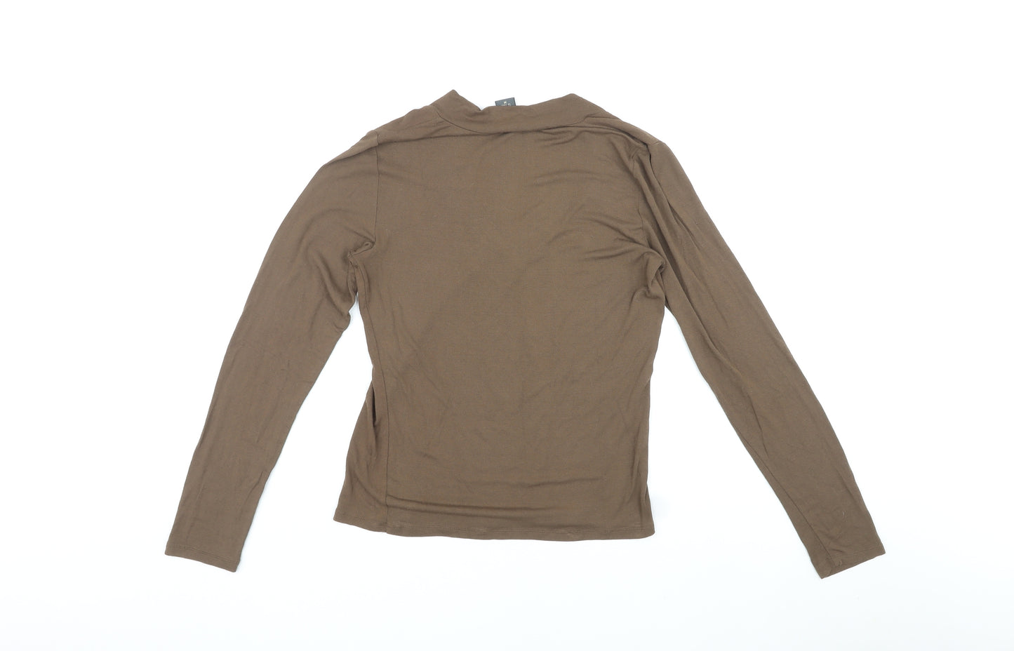 Banana Republic Womens Brown Viscose Basic T-Shirt Size M V-Neck