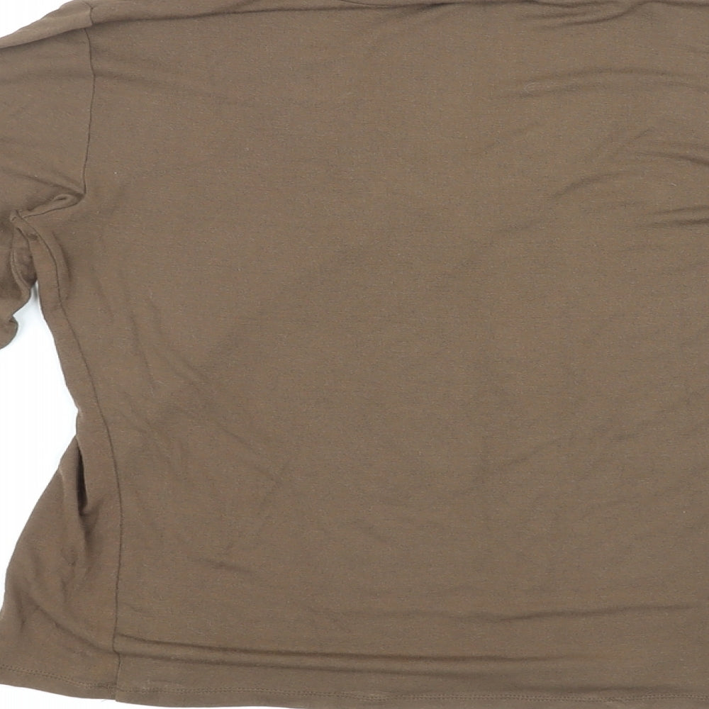 Banana Republic Womens Brown Viscose Basic T-Shirt Size M V-Neck