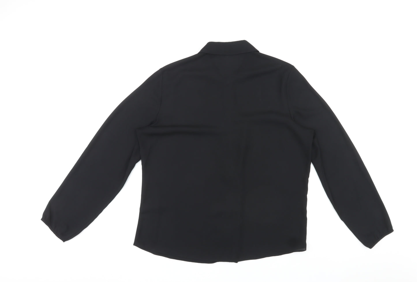 Limited Edition Womens Black Polyester Basic Blouse Size 16 Collared