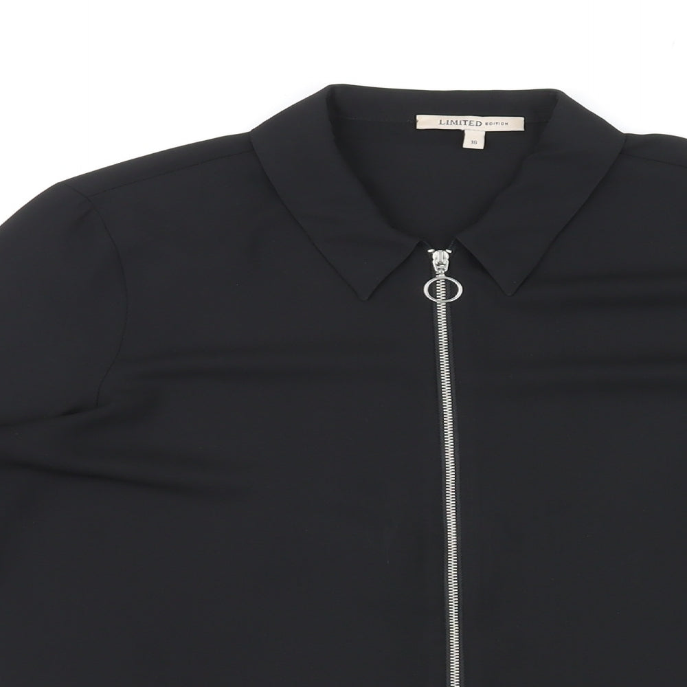 Limited Edition Womens Black Polyester Basic Blouse Size 16 Collared