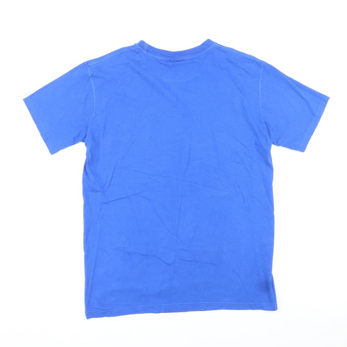 Gildan Mens Blue Cotton T-Shirt Size M Round Neck - Cali Dreaming