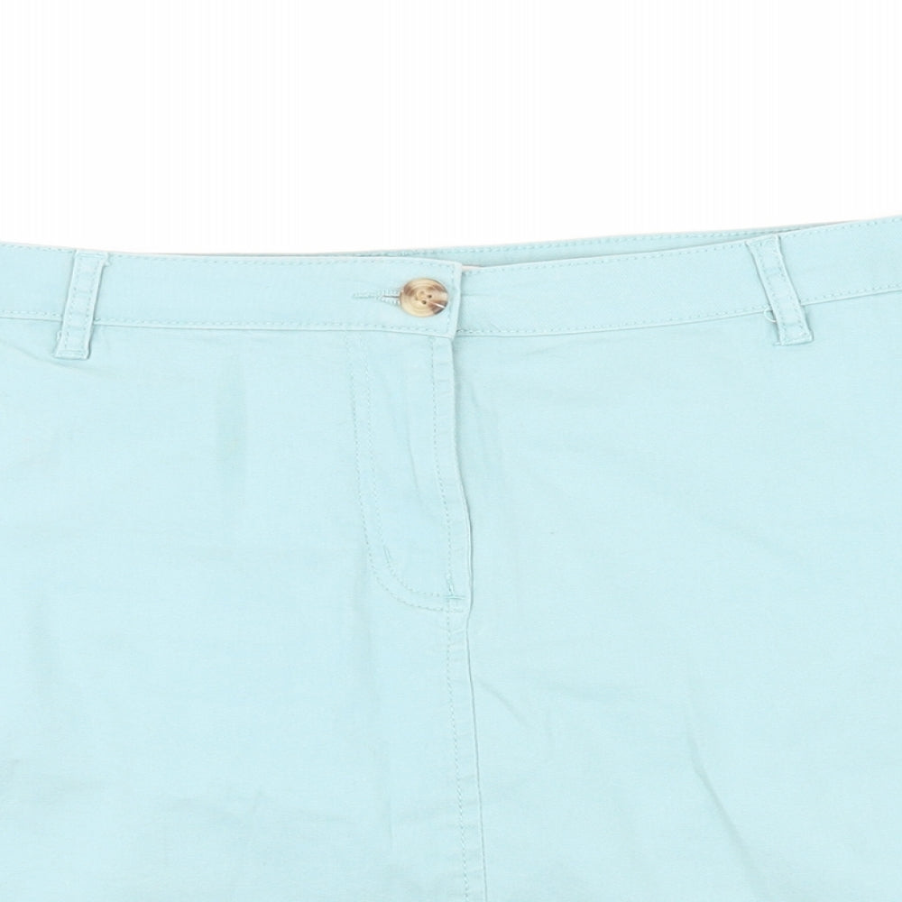 Capsule Womens Blue Cotton A-Line Skirt Size 16 Zip - Pockets
