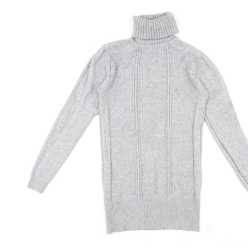 Silver Swan Womens Grey Roll Neck Acrylic Pullover Jumper Size XL