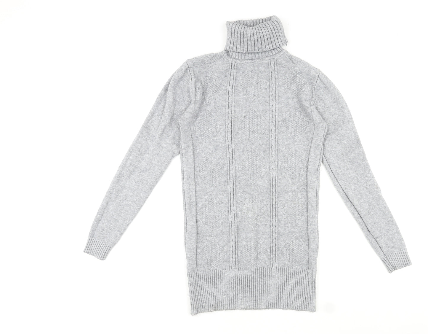 Silver Swan Womens Grey Roll Neck Acrylic Pullover Jumper Size XL