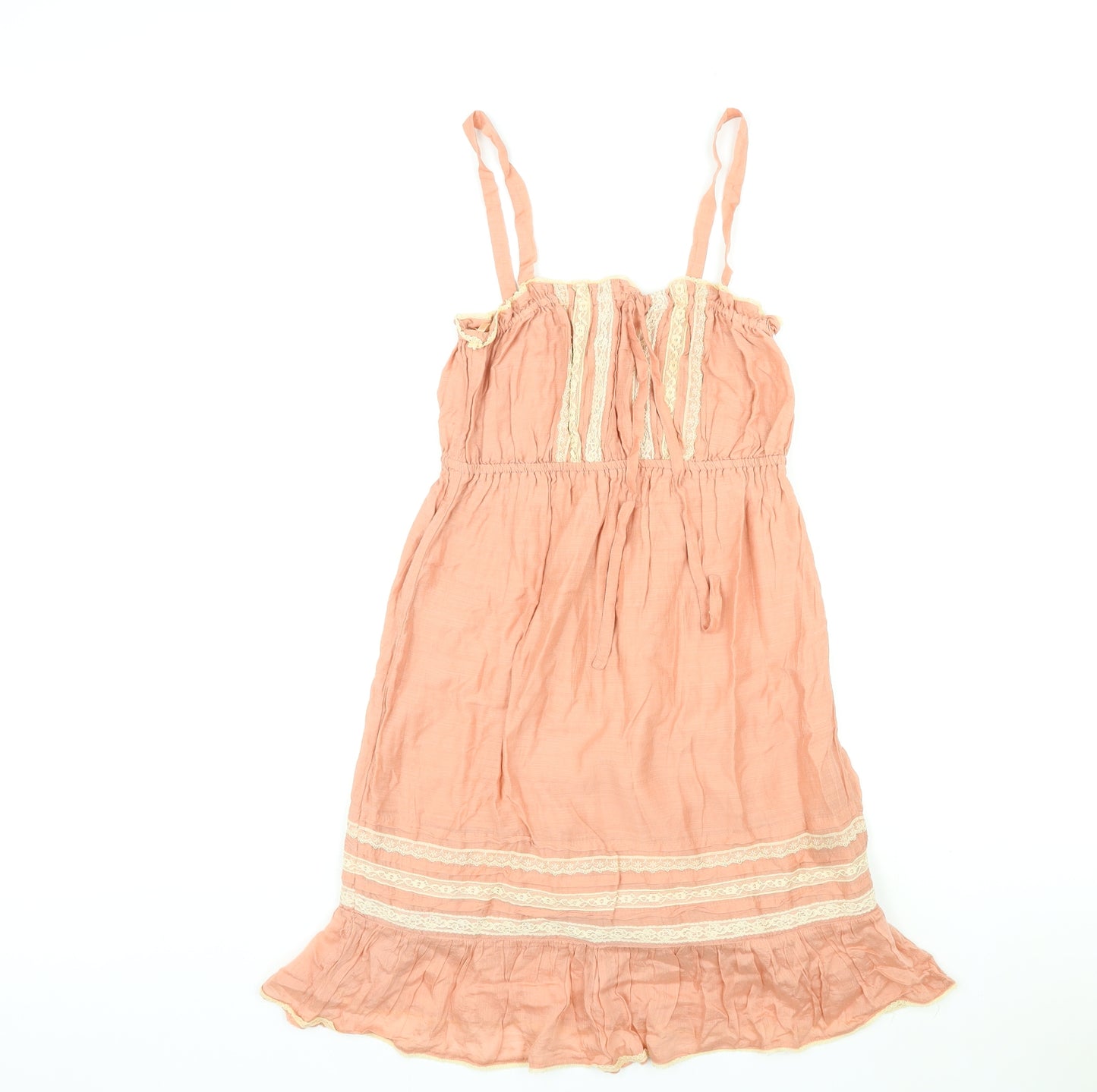 New Look Womens Pink Viscose Tank Dress Size 8 Round Neck Pullover
