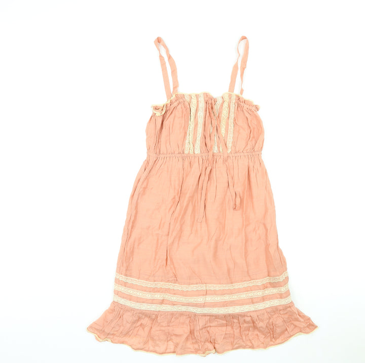 New Look Womens Pink Viscose Tank Dress Size 8 Round Neck Pullover