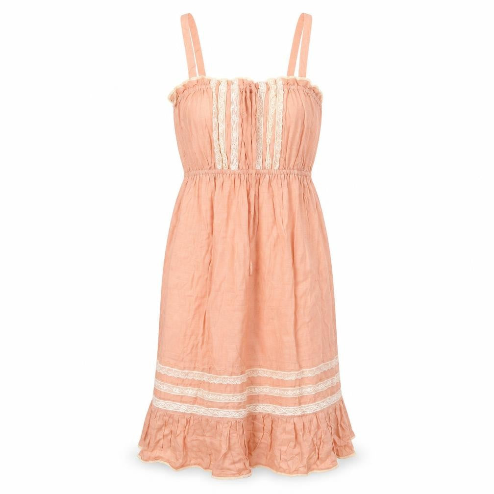 New Look Womens Pink Viscose Tank Dress Size 8 Round Neck Pullover
