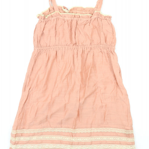 New Look Womens Pink Viscose Tank Dress Size 8 Round Neck Pullover