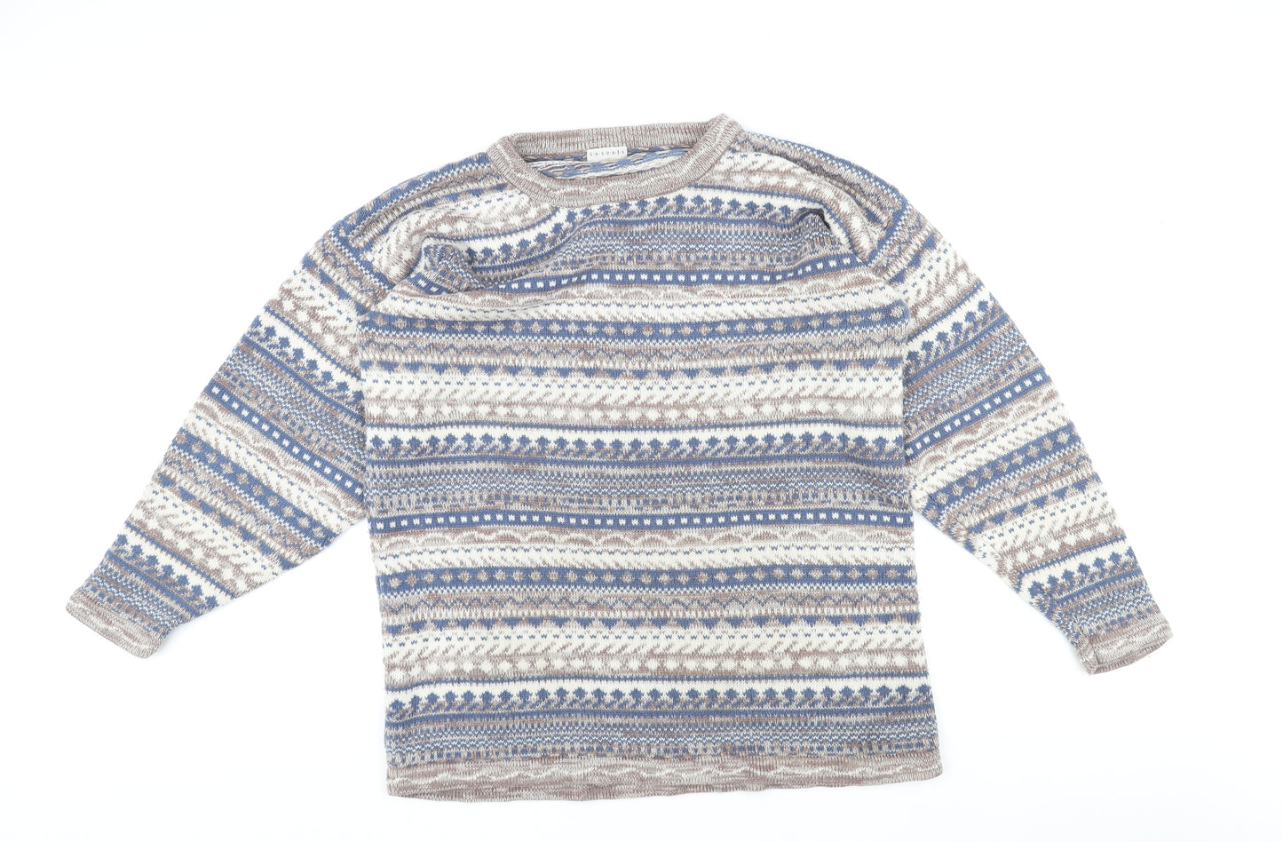 Casuals Womens Multicoloured Round Neck Geometric Polyester Pullover Jumper Size 14