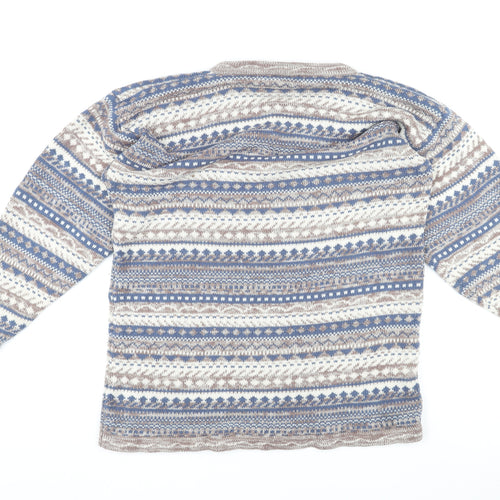 Casuals Womens Multicoloured Round Neck Geometric Polyester Pullover Jumper Size 14