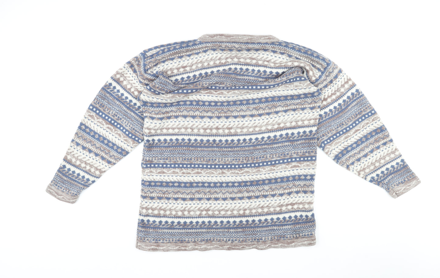 Casuals Womens Multicoloured Round Neck Geometric Polyester Pullover Jumper Size 14